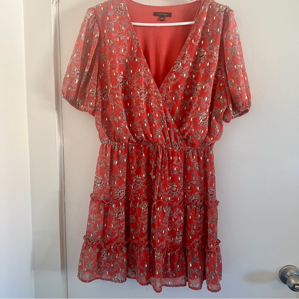 Chic Red Floral Dress